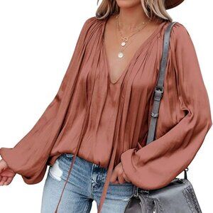 Peach Silk Top / Blouse